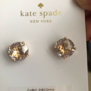Kate Spade Clear/Gold Bright Ideas Stud Earrings